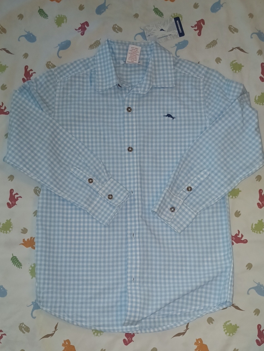 Tommy Bahama Light Blue & White Gingham Button-Down Shirt